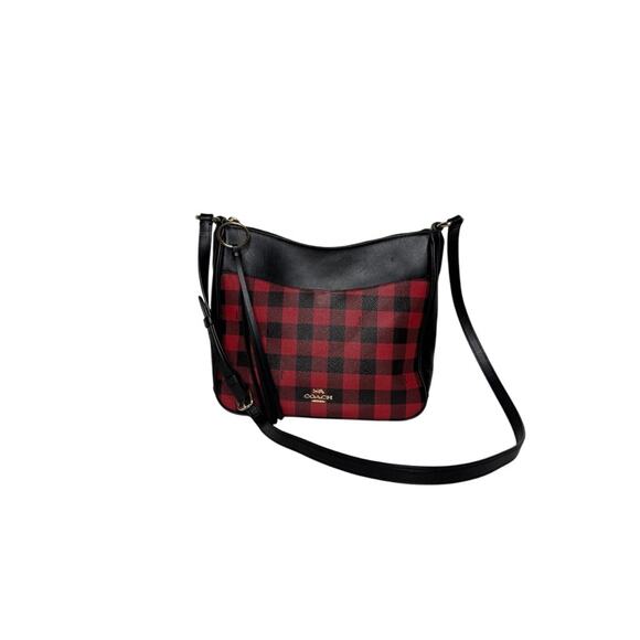 Coach Chaise Crossbody – Red Buffalo Check Plaid | Holiday Handbag - Picture 1 of 8